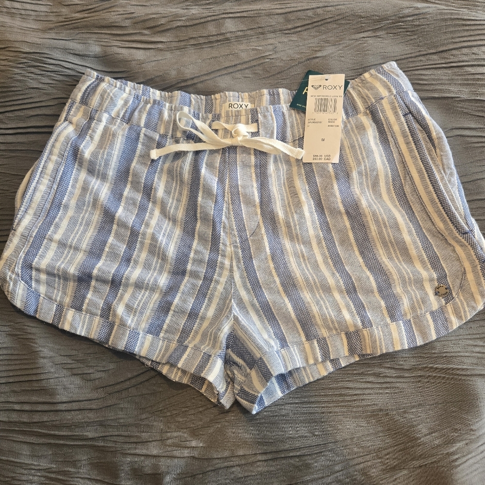Roxy Light Blue and White Casual Shorts